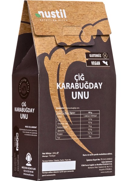 Nustil Çiğ Karabuğday Unu 300G