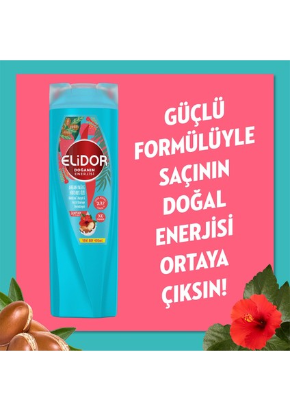 Doğanın Enerjisi Saç Bakım Şampuanı Argan Yağı & Hibiskus Özü & 400 ml X3