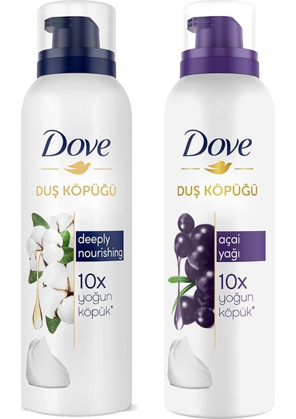 Duş Köpüğü Açai Yağı Yoğun Köpük 200 Mlx1 + Dove Duş Köpüğü Depply Nourishing 200 ml