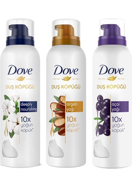 Duş Köpüğü  Argan Yağı 200 ml + Açai Yağı 200ML + Depply Nourishing 200 ml