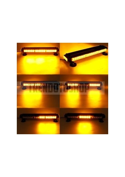 Acil Durum Ikaz Lambası Farklı Çakar Modlu 4 Way 4 Yönlü Turuncu (530362864)42 LED 52 cm