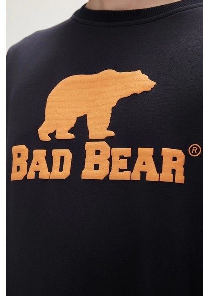 Bad Bear Logo Crewneck 0 Yaka Erkek Sweat - Siyah