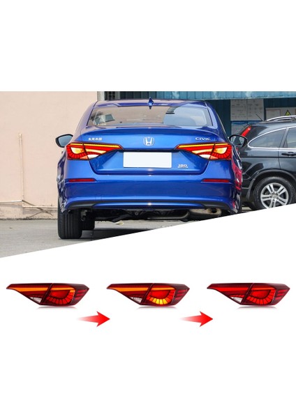 Civic Fe1 Uyumlu LED Stop / Dragon - Kırmızı 2022+