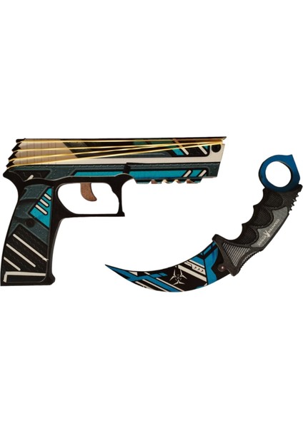 Ahşap Cs-Go Tabanca ve Karambite Vulkan Skin Kaplamalı Set fiyatları
