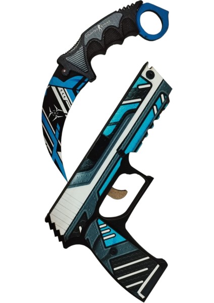 Ahşap Cs-Go Tabanca ve Karambite Vulkan Skin Kaplamalı Set indirimleri