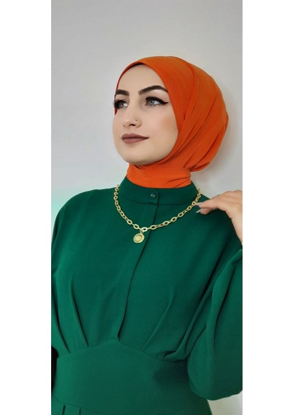 Cıtcıtlı Hazır Eşarp Şal Hijap Turuncu Renk