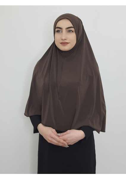 Tek Parca Pratik Büyük Hazır Esarp Hijap Kahve Renk Namaz Örtüsü