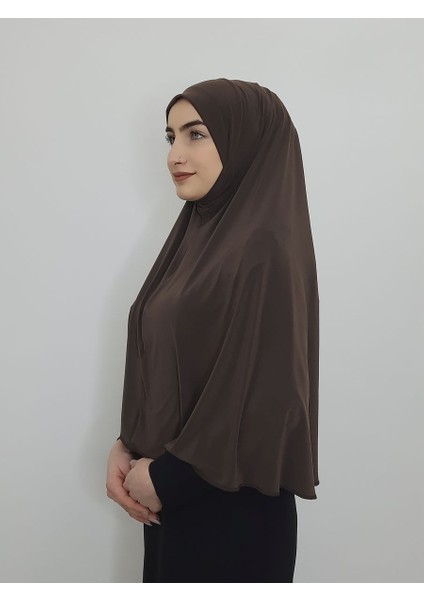 Tek Parca Pratik Büyük Hazır Esarp Hijap Kahve Renk Namaz Örtüsü