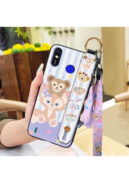 Telefon Kılıfı Tecno Spark 4 Lite/pop 3 Plus Kordon Bileklikli Karikatür Telefon Kılıfı (Yurt Dışından)