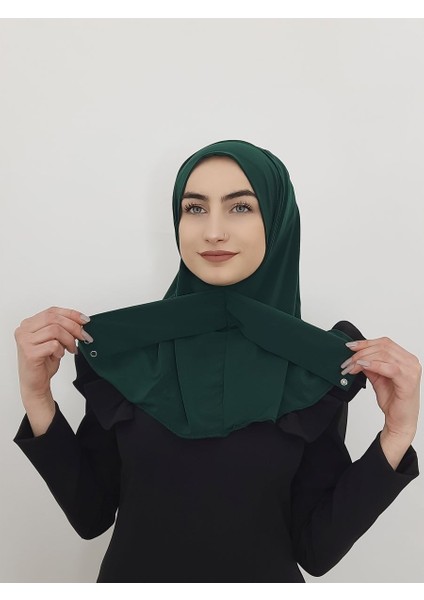 Cıtcıtlı Hazır Eşarp Şal Hijap Zümrüt Renk
