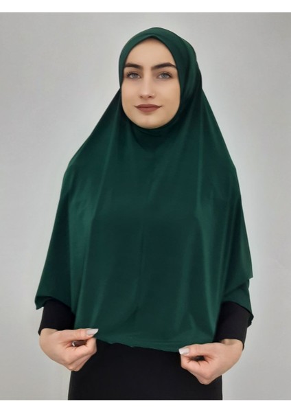 Tek Parca Pratik Büyük Hazır Esarp Hijap Zümrüt Renk Namaz Örtüsü