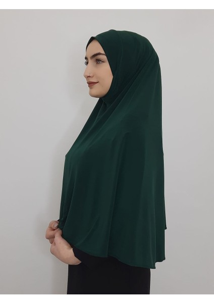 Tek Parca Pratik Büyük Hazır Esarp Hijap Zümrüt Renk Namaz Örtüsü