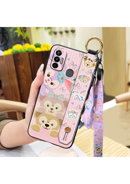 Telefon Kılıfı Tecno Spark 7/spark 7p Bileklikli Karikatür Telefon Kılıfı (Yurt Dışından)