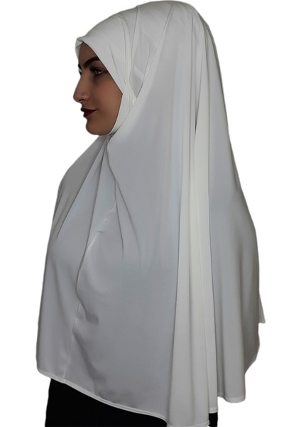 Tek Parca Pratik Büyük Hazır Esarp Hijap Ekru Renk Namaz Örtüsü