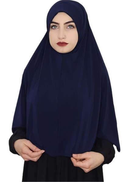 Tek Parca Pratik Büyük Hazır Esarp Hijap Lacivert Renk Namaz Örtüsü