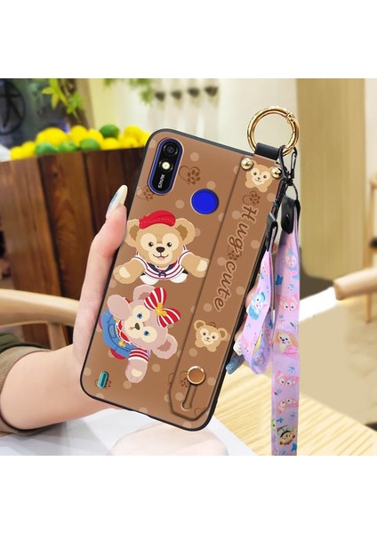 Telefon Kılıfı Tecno Spark 4 Lite/pop 3 Plus Kordon Bileklikli Karikatür Telefon Kılıfı (Yurt Dışından)