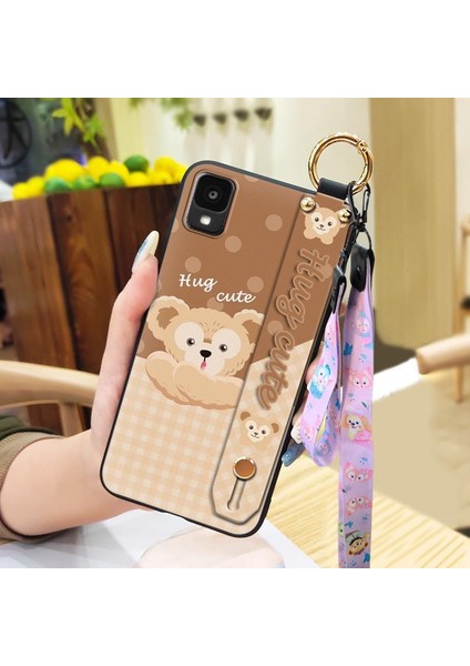 Telefon Kılıfı Tcl 30Z/30LE Kordon Bileklikli Karikatür Telefon Kılıfı (Yurt Dışından)