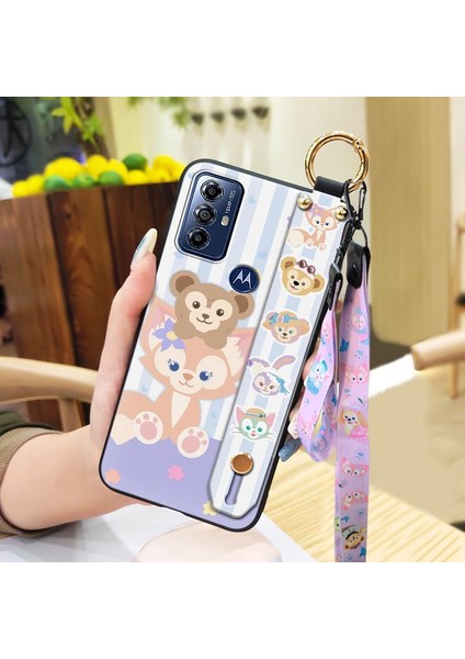 Telefon Kılıfı Motorola Moto G Play 2023 Kordon Bileklikli Karikatür Telefon Kılıfı (Yurt Dışından)