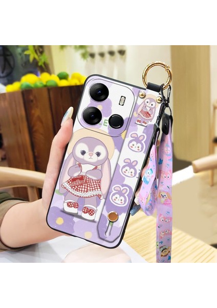 Telefon Kılıfı Tecno Pop 7 Pro/spark Go 2023 Kordon Bileklikli Karikatür Telefon Kılıfı (Yurt Dışından)