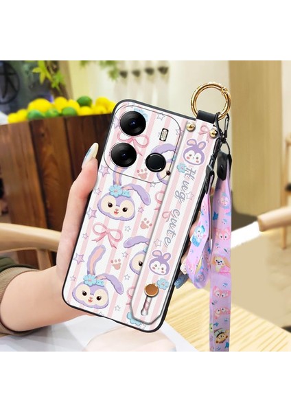 Telefon Kılıfı Tecno Pop 7 Pro/spark Go 2023 Kordon Bileklikli Karikatür Telefon Kılıfı (Yurt Dışından)