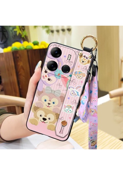 Telefon Kılıfı Tecno Pop 7 Pro/spark Go 2023 Kordon Bileklikli Karikatür Telefon Kılıfı (Yurt Dışından)