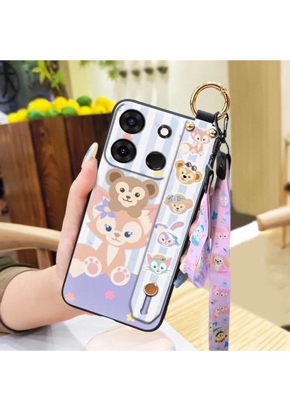 Telefon Kılıfı Infinix Smart7/tecno Pop 7 Kordon Bileklikli Karikatür Telefon Kılıfı (Yurt Dışından)