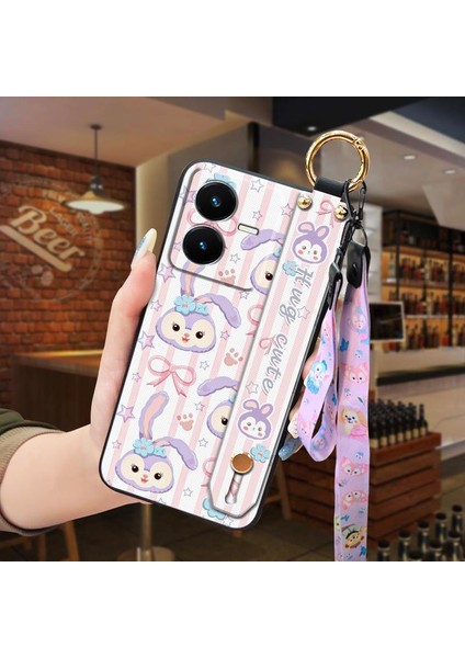 Telefon Kılıfı Vivo Y22/Y22S Kordon Bileklikli Karikatür Telefon Kılıfı (Yurt Dışından)