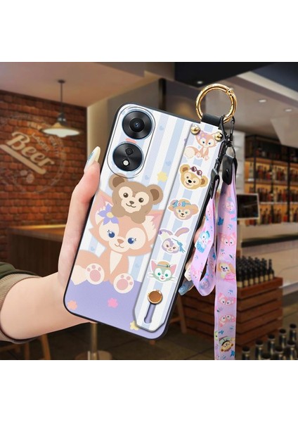 Telefon Kılıfı Oppo A58 5G/A58X/A78 5g Kordon Bileklikli Karikatür Telefon Kılıfı (Yurt Dışından)