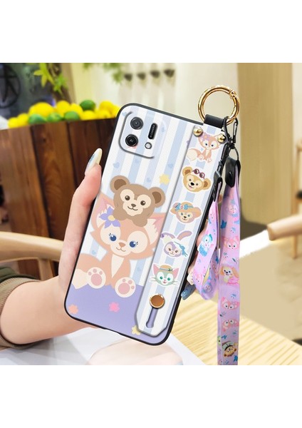 Telefon Kılıfı Oppo A16K/A16E Kordon Bileklikli Karikatür Telefon Kılıfı (Yurt Dışından)