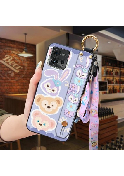 Telefon Kılıfı Motorola Moto G72 Kordon Bileklikli Karikatür Telefon Kılıfı (Yurt Dışından)