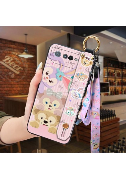 Telefon Kılıfı Asus Rog Phone 6 Kordon Bileklikli Karikatür Telefon Kılıfı (Yurt Dışından)