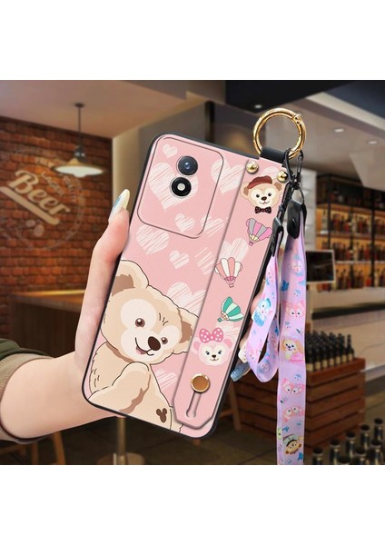 Telefon Kılıfı Vivo Y02 4g Kordon Bileklikli Karikatür Telefon Kılıfı (Yurt Dışından)