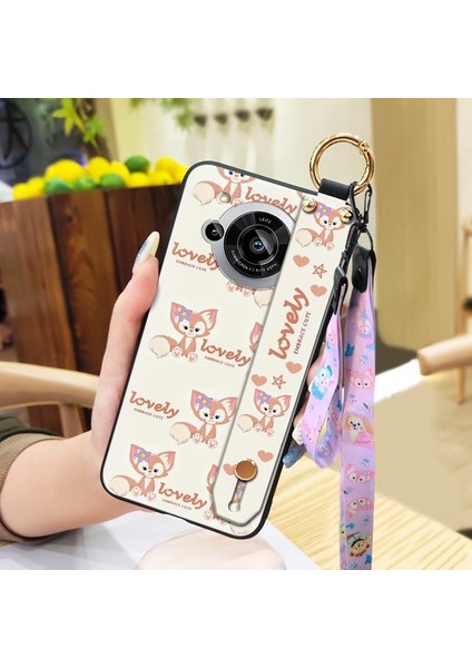 Telefon Kılıfı Sharp Aquos R7 Kordon Bileklikli Karikatür Telefon Kılıfı (Yurt Dışından)