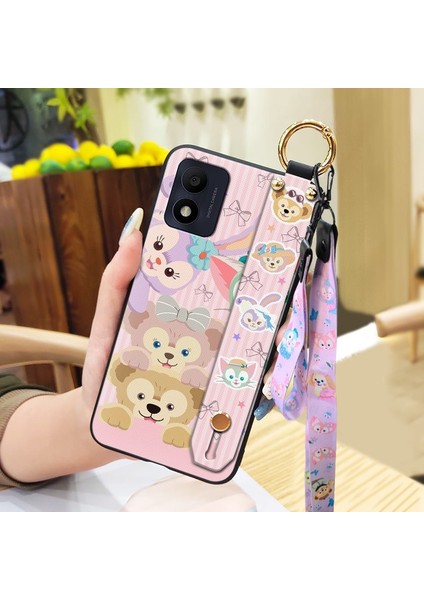 Telefon Kılıfı Alcatel 1b 2022 Kordon Bileklikli Karikatür Telefon Kılıfı (Yurt Dışından)