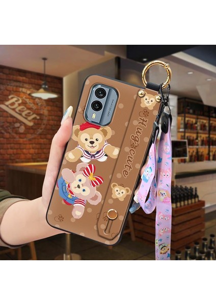 Telefon Kılıfı Nokia X30 Kordon Bileklikli Karikatür Telefon Kılıfı (Yurt Dışından)