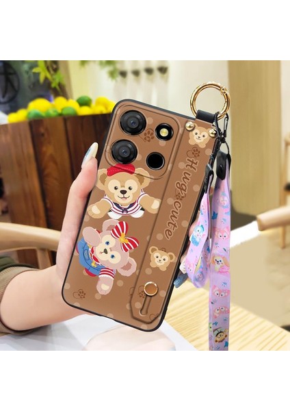 Telefon Kılıfı Itel A60 Kordon Bileklikli Karikatür Telefon Kılıfı (Yurt Dışından)