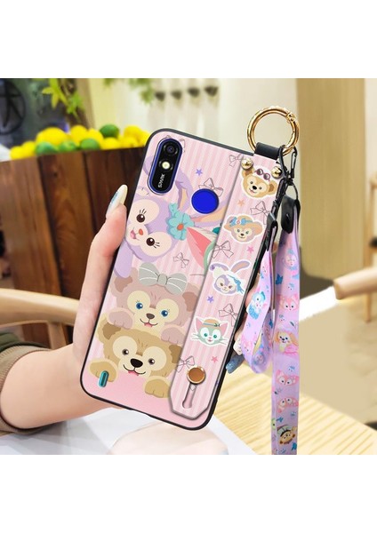 Telefon Kılıfı Tecno Spark 4 Lite/pop 3 Plus Kordon Bileklikli Karikatür Telefon Kılıfı (Yurt Dışından)