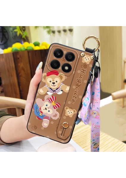 Telefon Kılıfı Huawei Honor X8A Kordon Bileklikli Karikatür Telefon Kılıfı (Yurt Dışından)