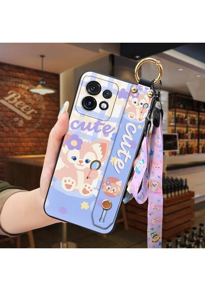 Telefon Kılıfı Motorola Moto X40/X40 Pro Kordon Bileklikli Karikatür Telefon Kılıfı (Yurt Dışından)