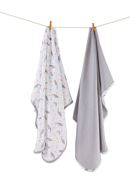 Unicorn Fish Bambu - Pamuk Müslin Örtü 110X110 - 2 Adet fiyatları