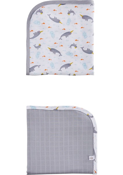 Unicorn Fish Bambu - Pamuk Müslin Örtü 110X110 - 2 Adet modelleri