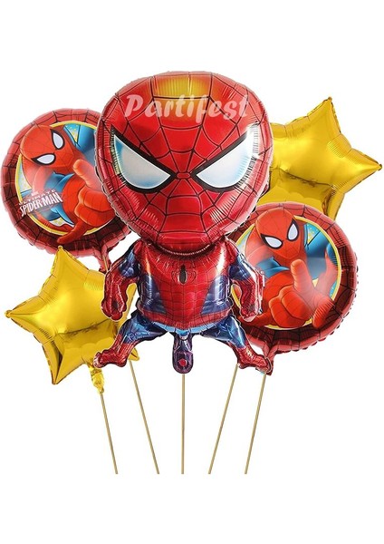 Spiderman Örümcek Adam Balon Set Balon Folyo Set Spiderman Konsept Doğum Günü Set Yaş Balon