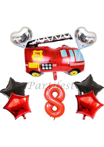 Itfaiye Balon Set Fireman Folyo Balon Set Konsept Doğum Günü Set Yaş Balon