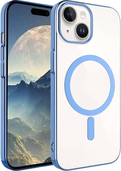 iPhone 15 Kılıf Şık Tasarımlı Wireless Şarj Özellikli Pixel Magsafe Kapak