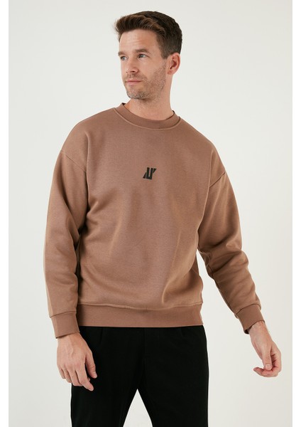 Regular Fit Bisiklet Yaka Pamuklu Içi Tüylü Yumuşak Şardonlu Erkek Sweat 5905405 modelleri