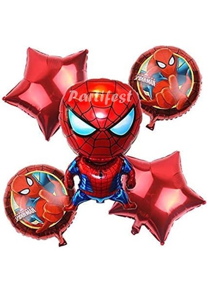 Spiderman Örümcek Adam Balon Set Balon Folyo Set Spiderman Konsept Doğum Günü Set Yaş Balon