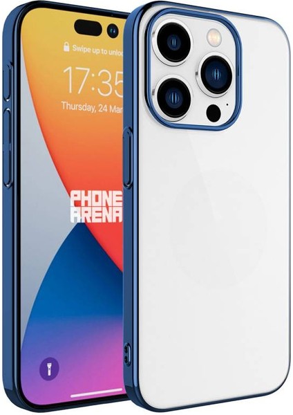 iPhone 15 Pro Kılıf Şık Görünümlü Sert Pc Renkli Çerçeveli Riksos Kapak