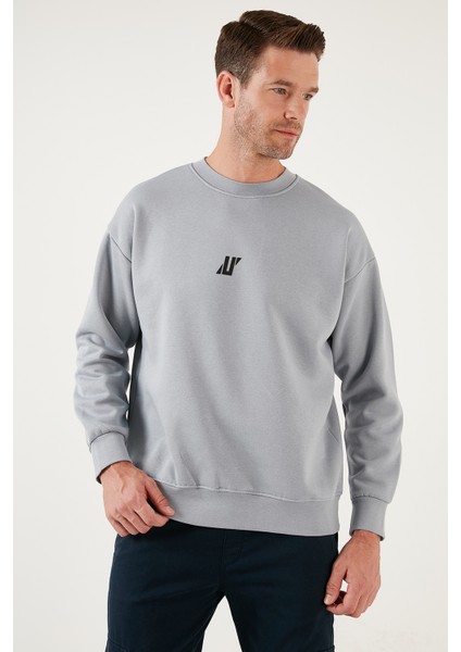 Regular Fit Bisiklet Yaka Pamuklu Içi Tüylü Yumuşak Şardonlu Erkek Sweat 5905405 modelleri