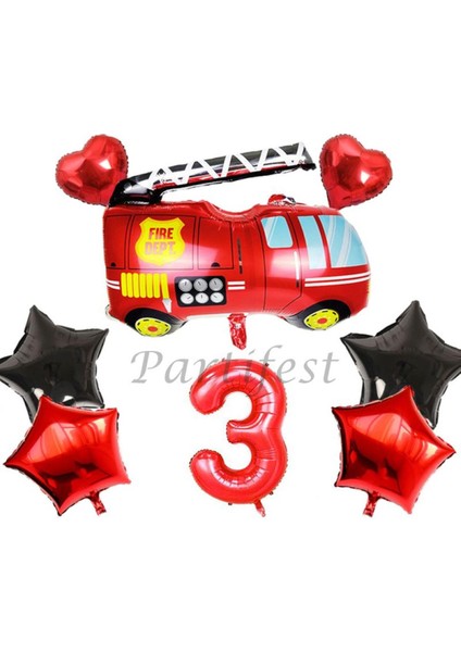 Itfaiye Balon Set Fireman Folyo Balon Set Konsept Doğum Günü Set Yaş Balon