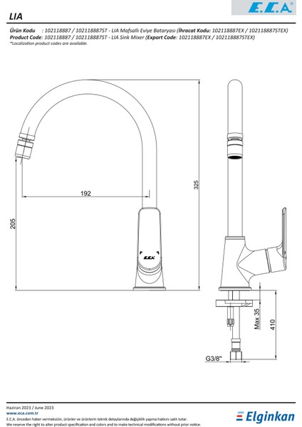 Lia Mafsallı Eviye Bataryası E.c.a. 102118887 modelleri